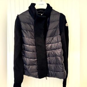 MONCLER PUFF CARDIGAN SIZE SMALL S BLACK